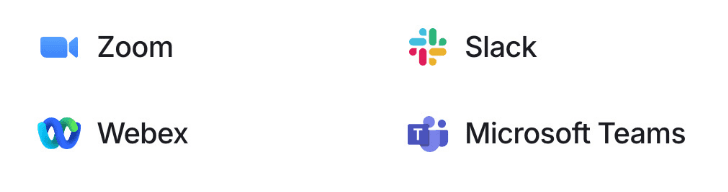 Zoom, Slack, Webex and Microsoft Teams